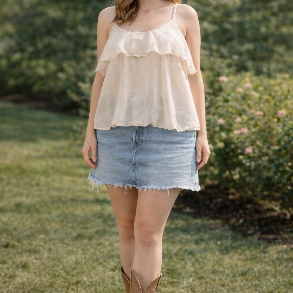 Umgee Cream Textured Top NWT